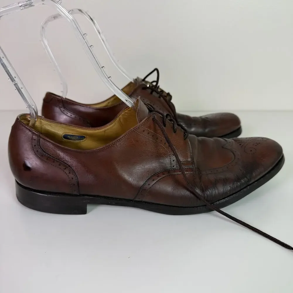 Allen Edmonds Carlton Brown Leather Wingtip Brogue Oxford Dress Shoes Men 14 USA